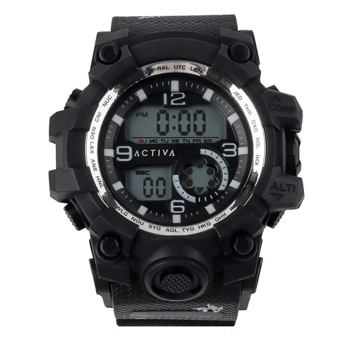 Чоловічий цифровий годинник Activa X Invicta – 54,5 мм, чорний ACW435-002