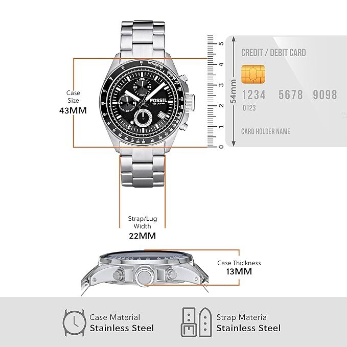 Чоловічий годинник Fossil Decker Chronograph Black Dial Men's Watch CH2600IE